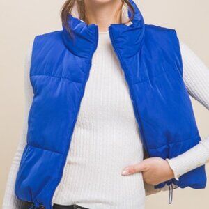 -Blue- Reversible Puffer Vest